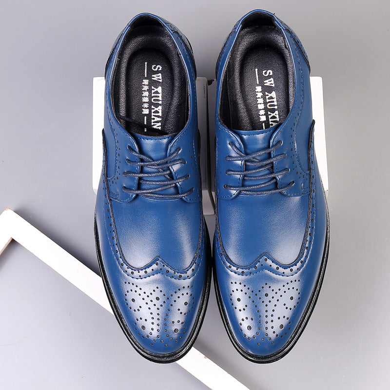 PrestigeStep | Klassische Oxford-Brogue-Schuhe für Herren – Elegante Schnürschuhe mit Flügelkappe